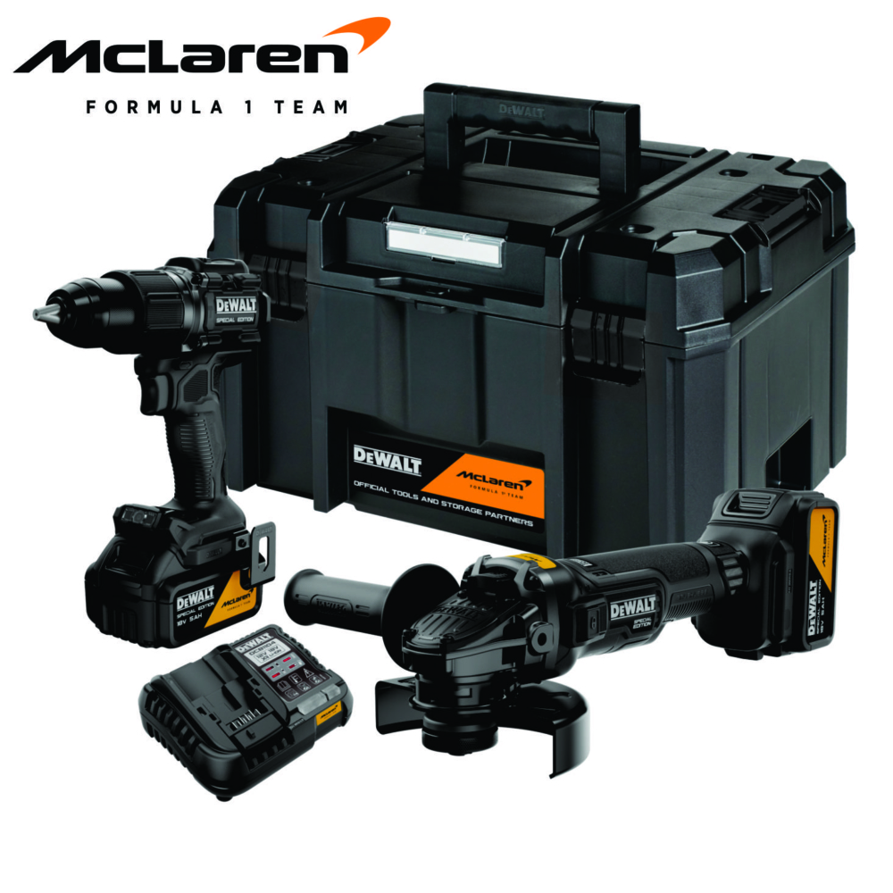 18V Сет вибр. дупчалка + аголна брусилка 2x5Ah McLaren F1 Special Edition