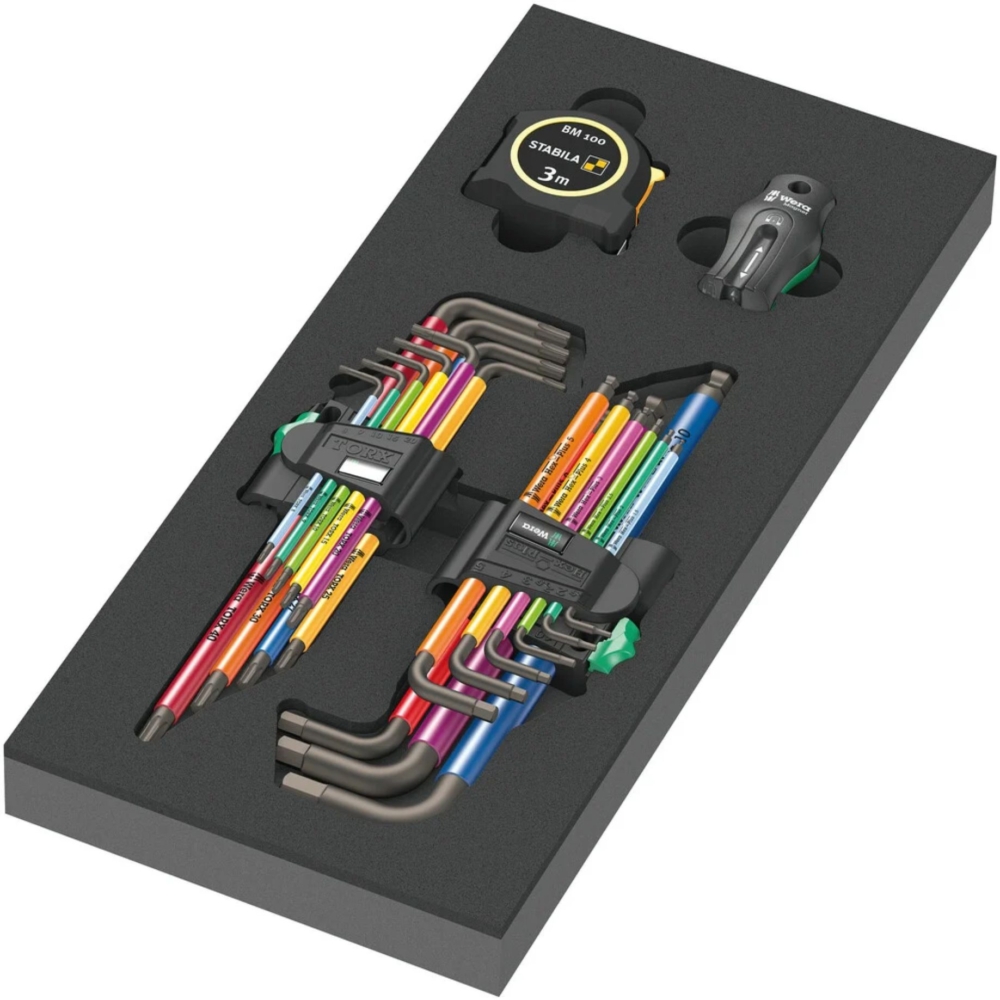 Wera 9740 Foam Insert L-Key Set 1, професионален сет инбуси